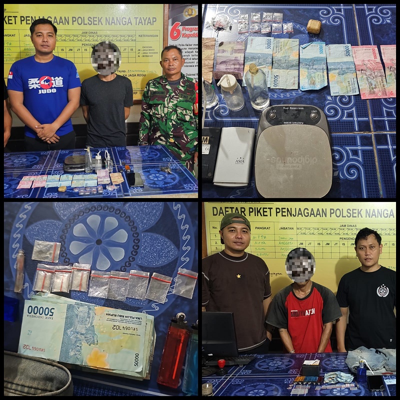 Cuma 4 Hari,Polsek Nanga Tayap Ringkus 4 Pengedar Narkoba