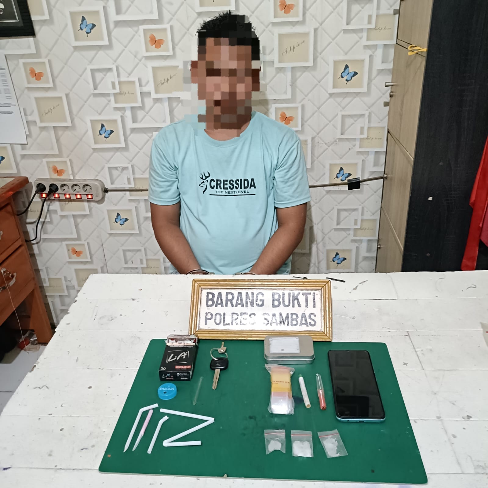 Polres Sambas Tangkap Tersangka Pengedar Narkoba di Kecamatan Subah