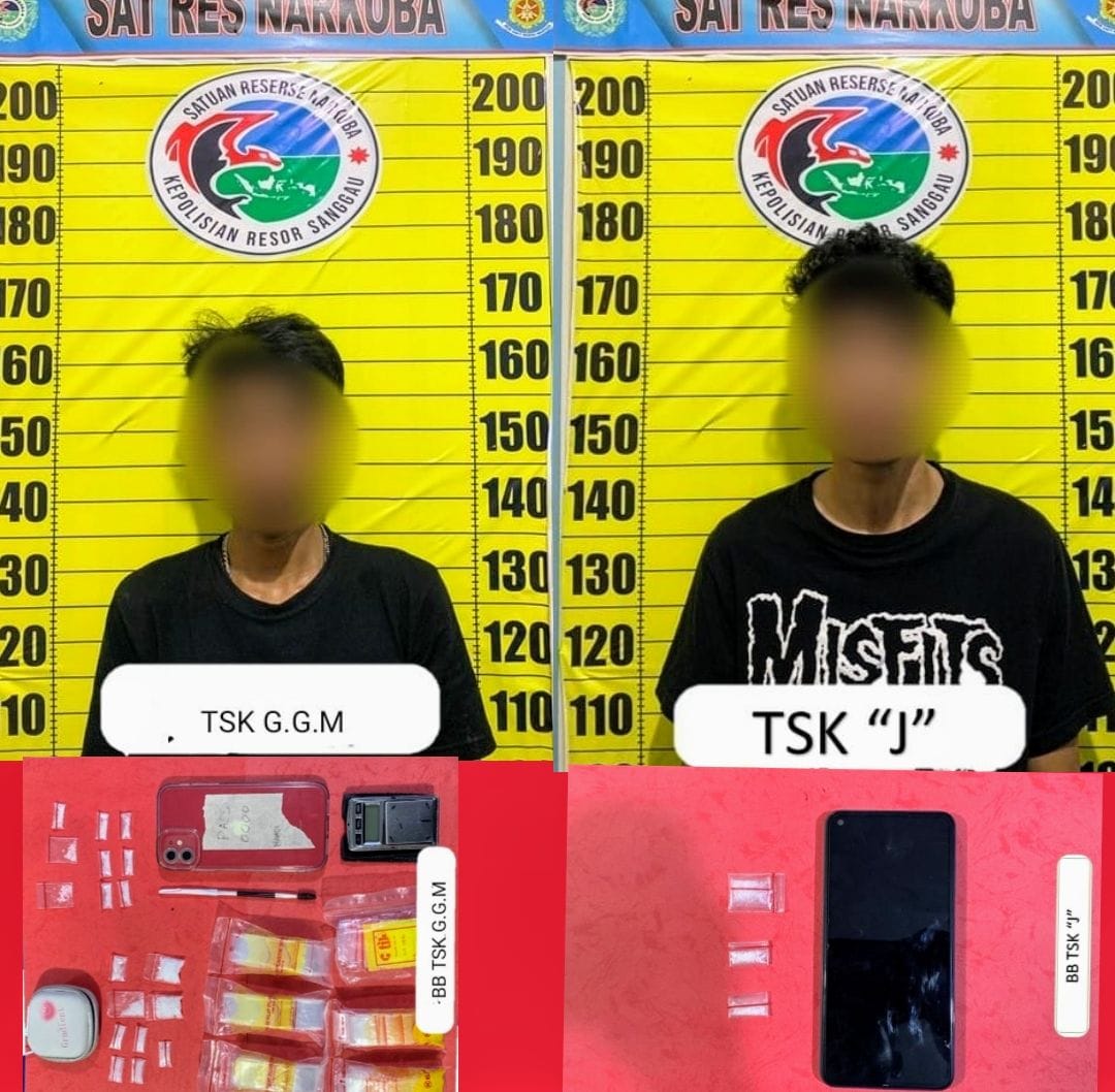 Diduga Edarkan Sabu di Kecamatan Kapuas, Dua Pemuda Ditangkap Tim Gabungan