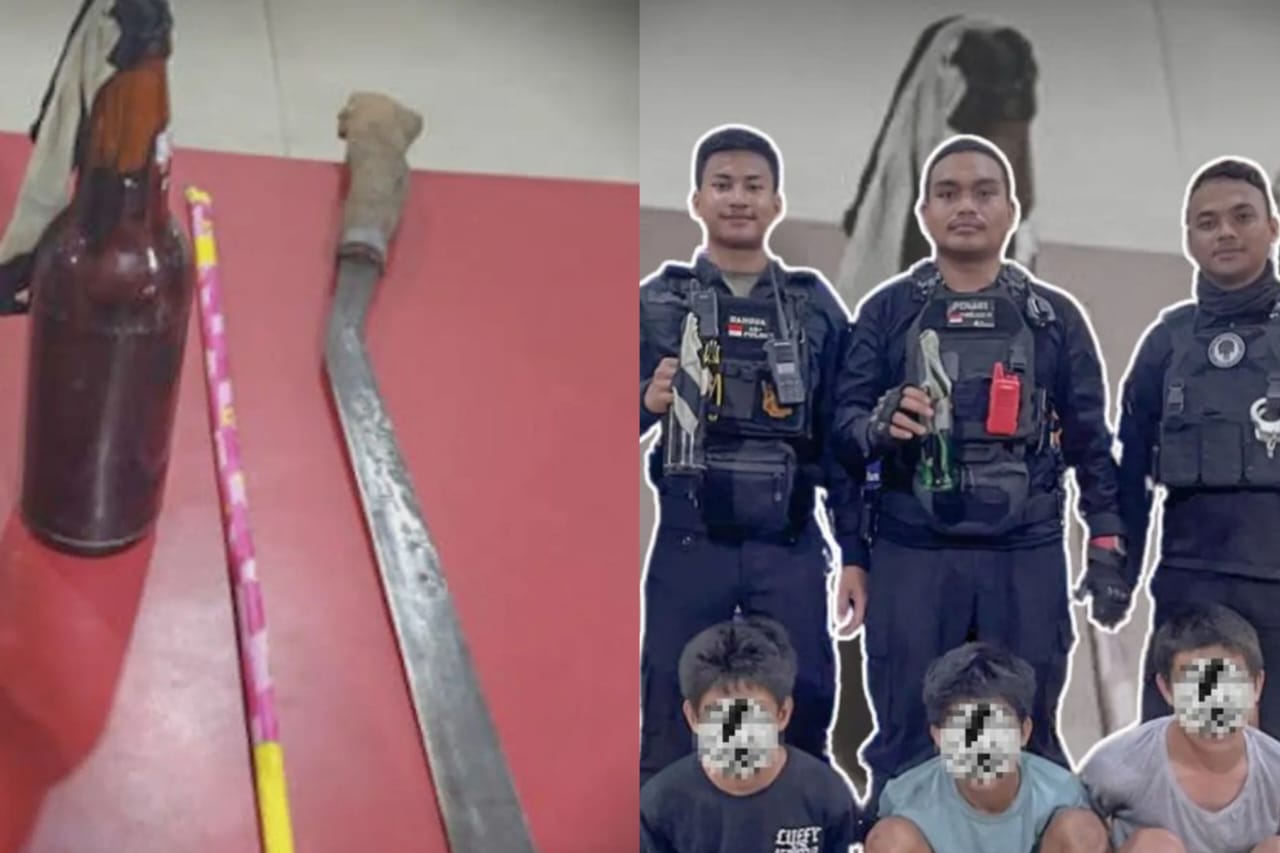 Bawa Bom Molotov dan Mandau, Tiga Remaja Diamankan Polisi