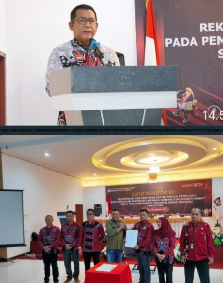 Pj Bupati Sanggau Buka Rapat Pleno Terbuka Rekapitulasi