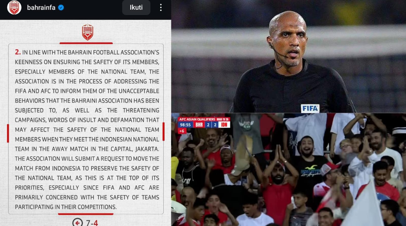 Hindari Supporter Timnas Indonesia, Bahrain Ajukan Permohonan Pindah Lokasi Tanding ke FIFA