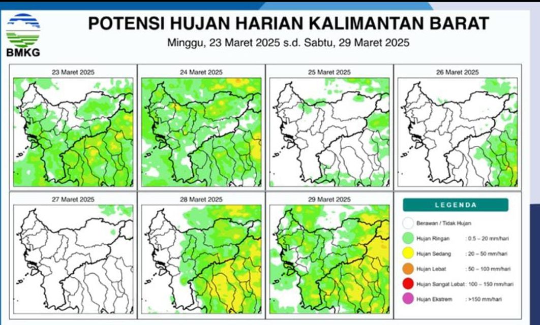 Prakiraan Cuaca Pontianak Hari Ini, Ketapang Hujan, Daerah Lain di Kalbar Berawan