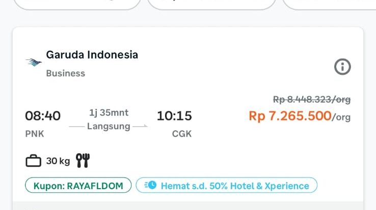Harga Tiket Pontianak-Jakarta Tembus Rp 7 Juta Jelang Idulfitri