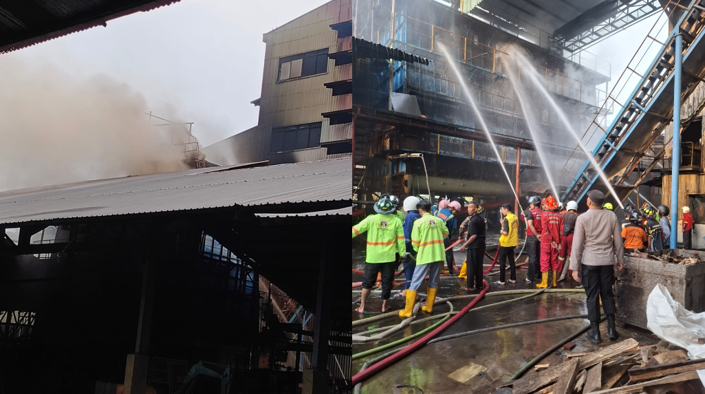 Kebakaran Hebat Melanda PT. Alas Kusuma di Kubu Raya, Diduga Berasal dari Dapur Turbin Boiler