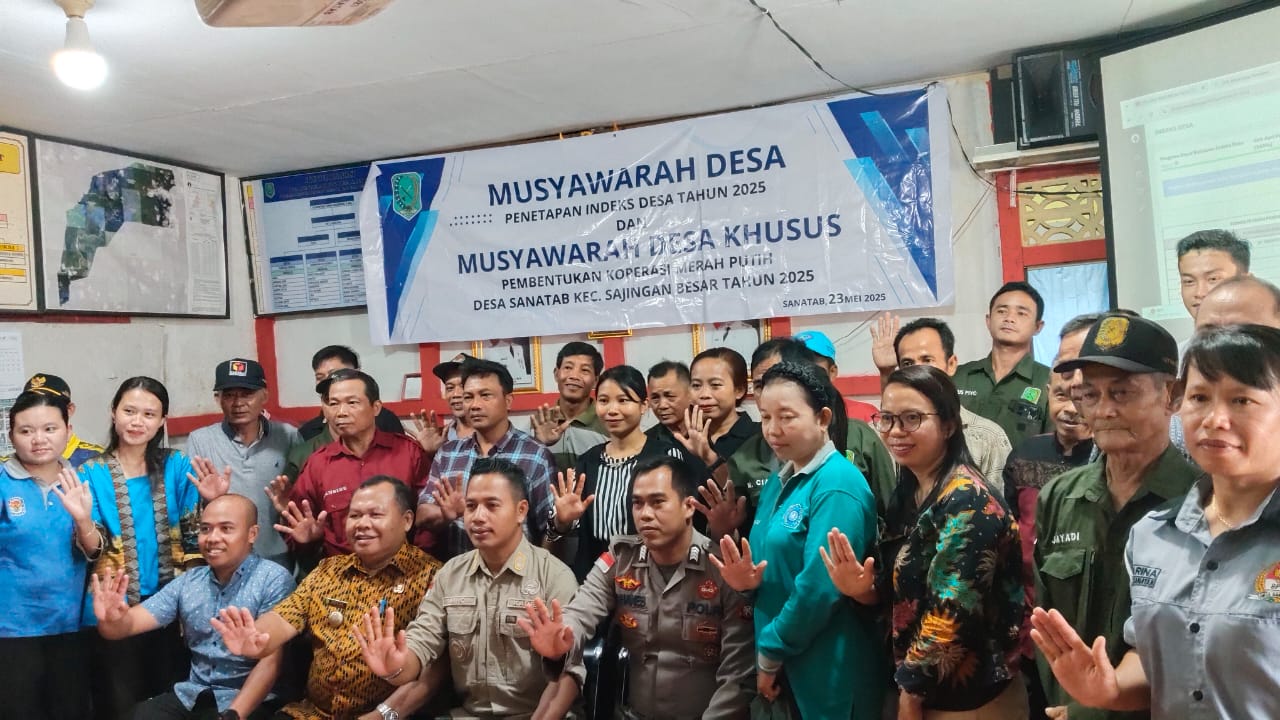 Koperasi Merah Putih Resmi Dibentuk di Desa Sanatab Sambas, Kades: Anak Muda Harus Terlibat