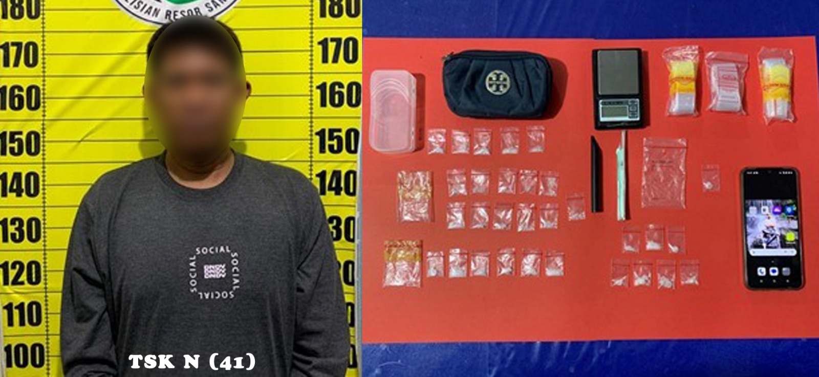 Polres Sanggau Tangkap Pria di Jalan Jenderal Sudirman, Sita 30 Paket Sabu Siap Edar
