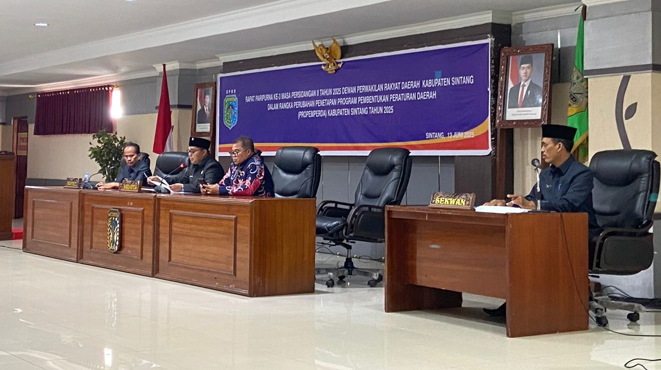 DPRD Sintang Bahas 8 Raperda Baru dalam Rapat Paripurna Tahun 2025