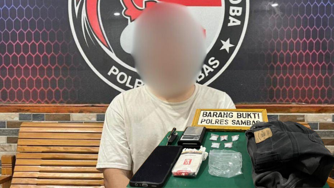 Polres Sambas Tangkap Pengedar Sabu di Pemangkat, 5 Paket Diamankan