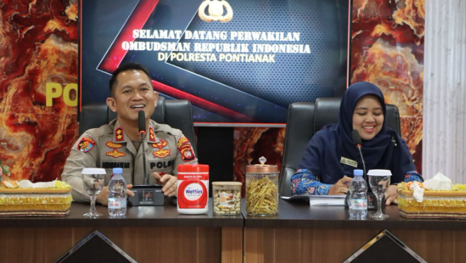 Polresta Pontianak Buka Data Penanganan Demo kepada Ombudsman RI Perwakilan Kalbar