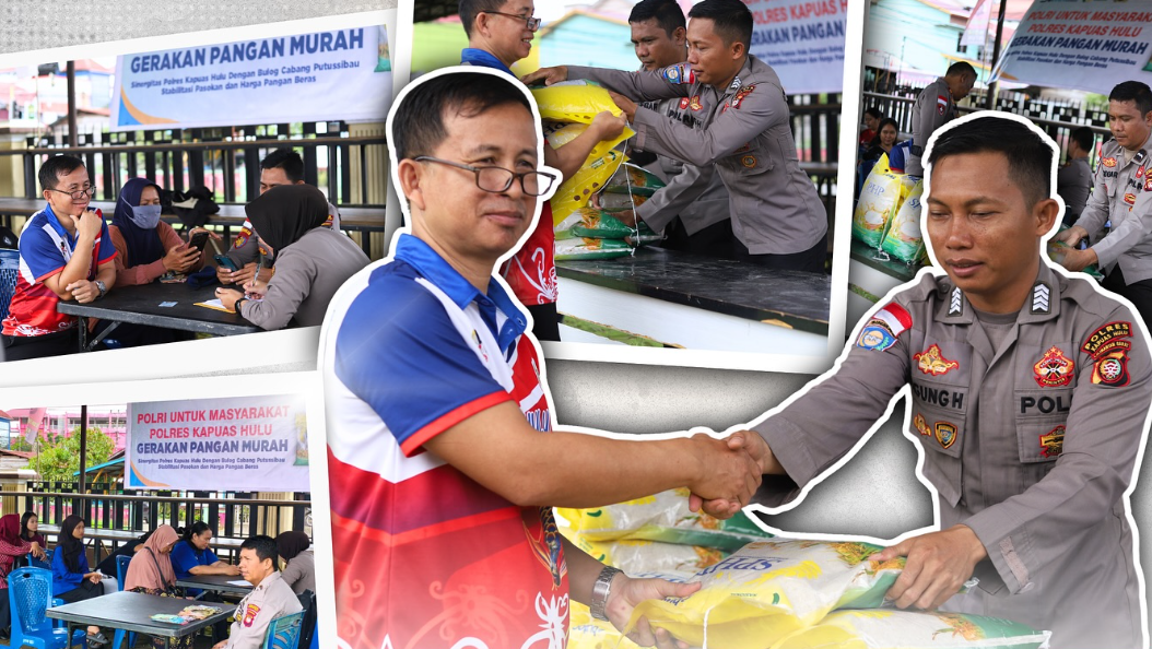 Polres Kapuas Hulu dan Bulog Kolaborasi Gelar Gerakan Pangan Murah di Putussibau