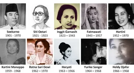 9 Istri Soekarno yang Tidak Muncul di Pelajaran PPKN