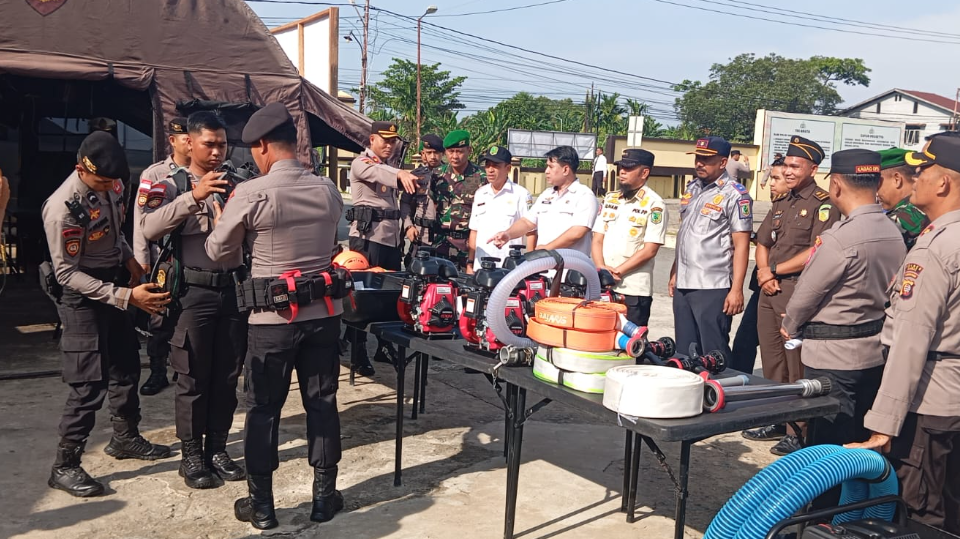 Hadapi La Niña, Polres Sambas Gelar Apel Kesiapsiagaan Bencana Gabungan