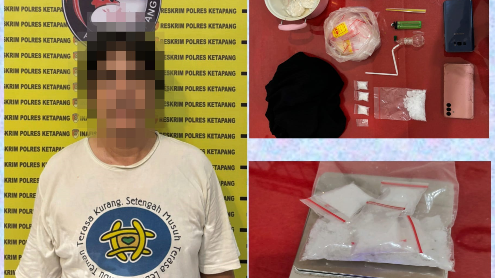 Gerebek Rumah di Kinjil Pesisir, Polres Ketapang Ringkus Pengedar Sabu Usia 53 Tahun