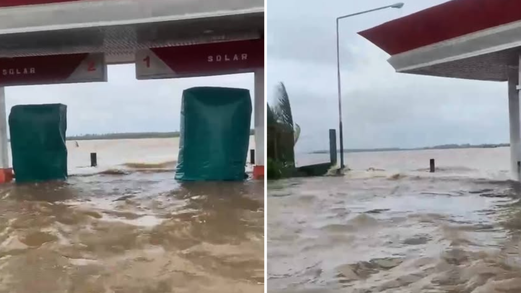 Air Pasang Menggila, SPBU di Tepian Sungai Kakap 'Tenggelam' Dihantam Banjir Rob