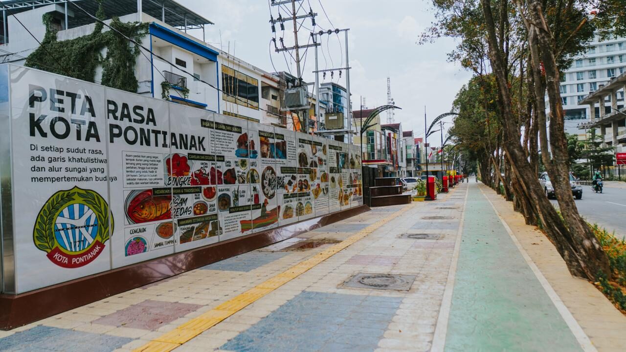 Perkuat Branding, Pemkot Pontianak Hadirkan Peta Rasa di Trotoar Teuku Umar