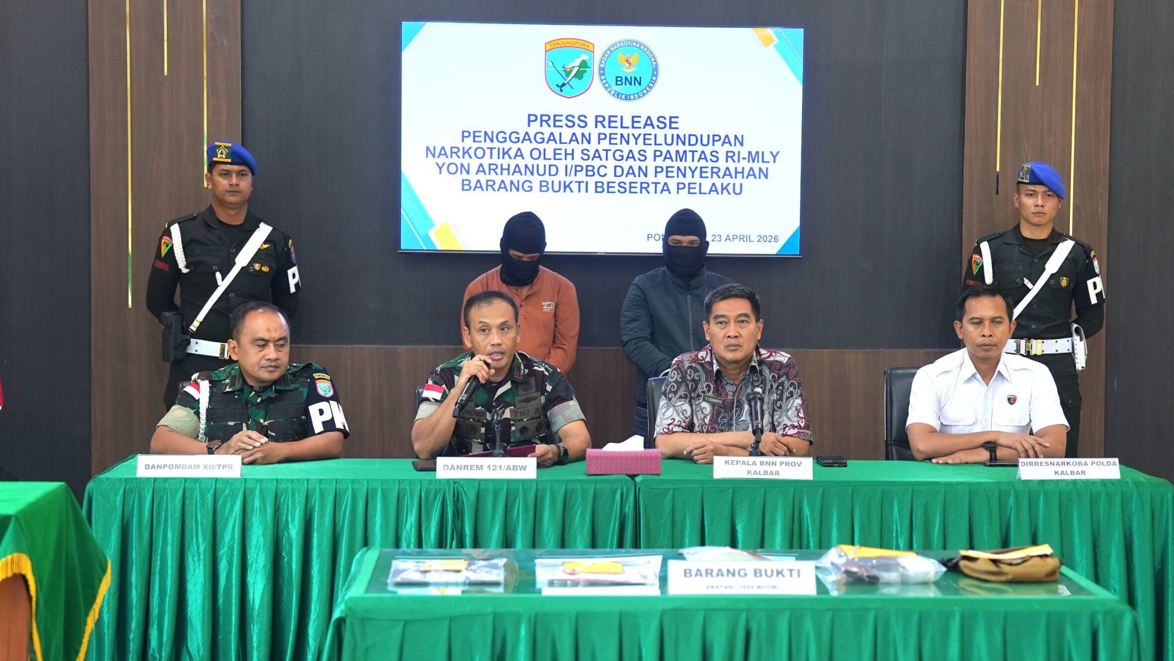 Kodam XII/Tpr Limpahkan Dua Tersangka Kasus Narkoba Asal Bengkayang ke BNNP Kalbar