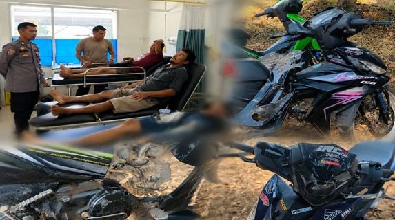 Tabrakan Dua Motor saat Berbelok di Nanga Taman Sekadau, Empat Orang Luka-Luka