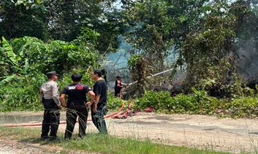 Kebakaran Lahan Dekat RSUD Sekadau Berhasil Dipadamkan dengan Cepat