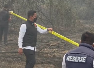 Polres Kubu Raya Pasang Police Line di Lokasi Kebakaran Lahan di Lintang Batang