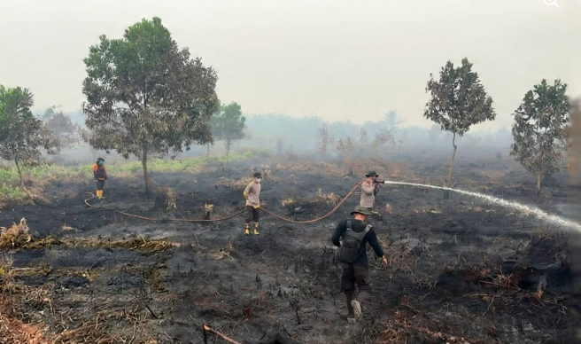 Lahan Gambut 5 Hektare Dekat Bandara Singkawang Terbakar