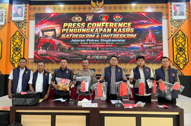 11 Perkara Tindak Pidana Diungkap di Singkawang Sepanjang September 2026, Kasusnya Beragam