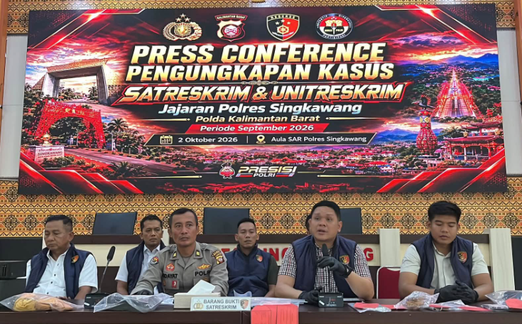 Tiga Perkara Kriminal Diungkap Polsek Singkawang Barat dan Utara pada September 2026, Lima Tersangka Diamankan